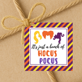 INSTANT DOWNLOAD It's Just A Bunch Of Hocus Pocus Halloween Square Gift Tags 2.5x2.5
