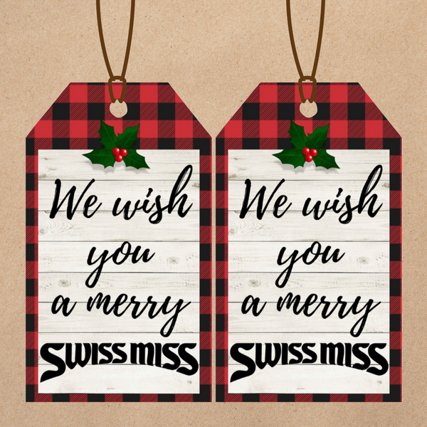 INSTANT DOWNLOAD We Wish You A Merry Swiss Miss Gift Tags