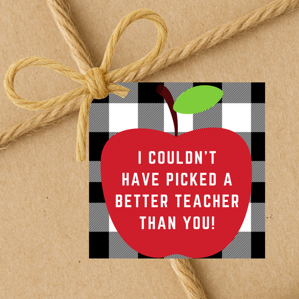 INSTANT DOWNLOAD I Couldn't Have Picked A Better Teacher Than You Square Gift Tags 2.5x2.5