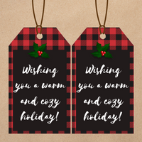 INSTANT DOWNLOAD Wishing You A Warm And Cozy Holiday Gift Tags