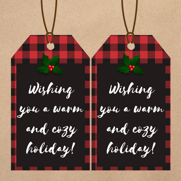 INSTANT DOWNLOAD Wishing You A Warm And Cozy Holiday Gift Tags