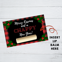 INSTANT DOWNLOAD Buffalo Merry Kissmas And A Chappy New Year Lip Balm Tags 6x4