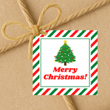 INSTANT DOWNLOAD Christmas Tree Merry Christmas Square Gift Tags 2.5x2.5