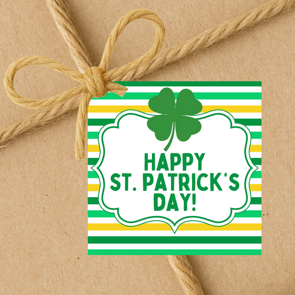 INSTANT DOWNLOAD Happy St. Patrick's Day Gift Tags 2.5x2.5