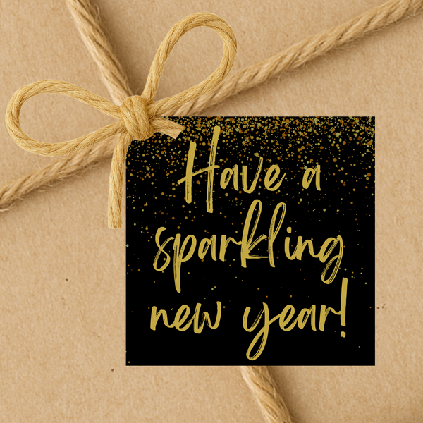 INSTANT DOWNLOAD Have A Sparkling New Year Square Gift Tags 2.5x2.5