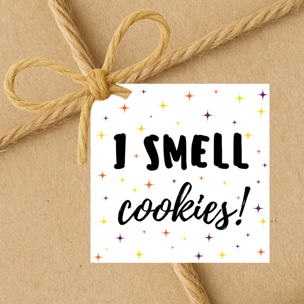 INSTANT DOWNLOAD I Smell Cookies Halloween Square Gift Tags 2.5x2.5
