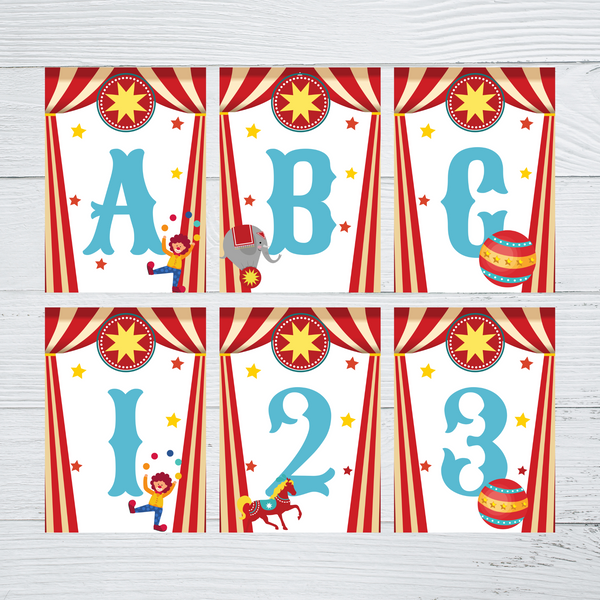 INSTANT DOWNLOAD Printable Circus Themed Banner 8.5x11