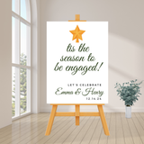 DIGITAL DOWNLOAD ONLY Christmas Tis The Season To Be Engaged Engagement Party Welcome Sign