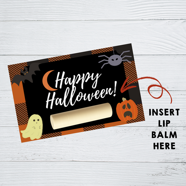 INSTANT DOWNLOAD Happy Halloween Lip Balm Tags