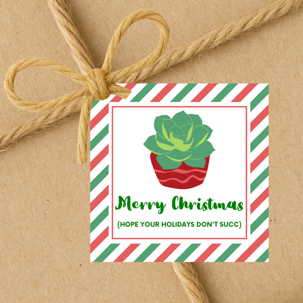 INSTANT DOWNLOAD Merry Christmas Hope Your Holidays Don't Succ Square Gift Tags 2.5x2.5