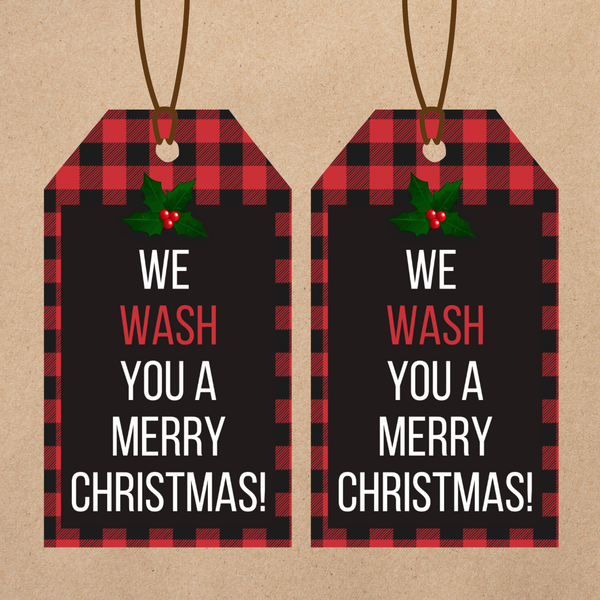 INSTANT DOWNLOAD Buffalo We Wash You A Merry Christmas Gift Tags