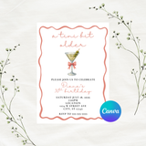 Editable Pink A Tini Bit Older Birthday Invitation | Instant Download | Canva Template | 5x7