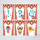 INSTANT DOWNLOAD Printable Circus Themed Banner 8.5x11