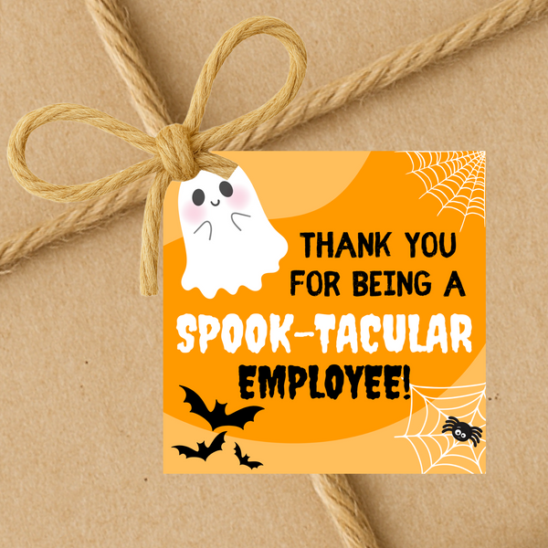 INSTANT DOWNLOAD Thank You For Being A Spooktacular Employee Halloween Square Gift Tags 2.5x2.5