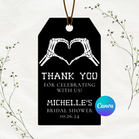Editable Halloween Til Death Do Us Part Bridal Shower Gift Tags | Halloween Theme | Instant Download | Canva Template | 2x3.5