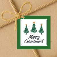 INSTANT DOWNLOAD Christmas Tree Merry Christmas Square Gift Tags 2.5x2.5
