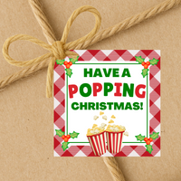INSTANT DOWNLOAD Have A Popping Christmas Square Gift Tags 2.5x2.5