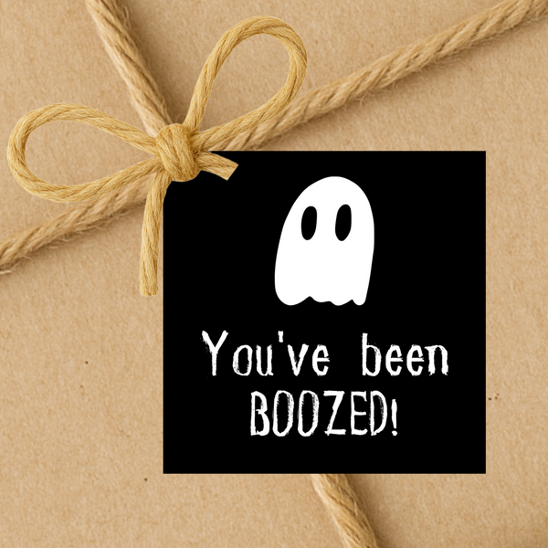 Halloween Ghost You've Been Boozed | Halloween Gift Tags | Instant Download | 2.5x2.5