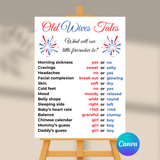 DIGITAL DOWNLOAD ONLY Patriotic Fireworks Themed Gender Reveal Old Wives Tales Sign