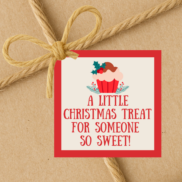 INSTANT DOWNLOAD A Little Christmas Treat For Someone So Sweet Square Gift Tags 2.5x2.5
