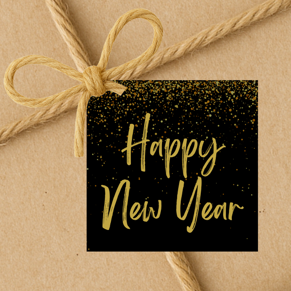 INSTANT DOWNLOAD Happy New Year Square Gift Tags 2.5x2.5