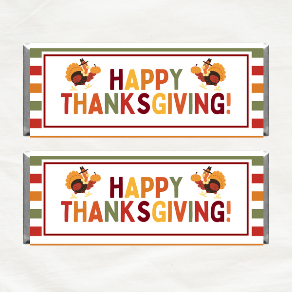 INSTANT DOWNLOAD Happy Thanksgiving Chocolate Bar Wrappers