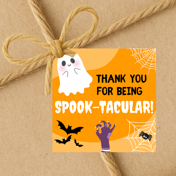 INSTANT DOWNLOAD Thank You For Being Spook-Tacular Halloween Square Gift Tags 2.5x2.5