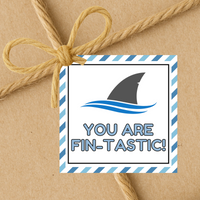 INSTANT DOWNLOAD You Are Fin-Tastic Square Gift Tags 2.5x2.5
