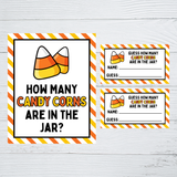 INSTANT DOWNLOAD Guess How Many Candy Corns Are In The Jar Guessing Game