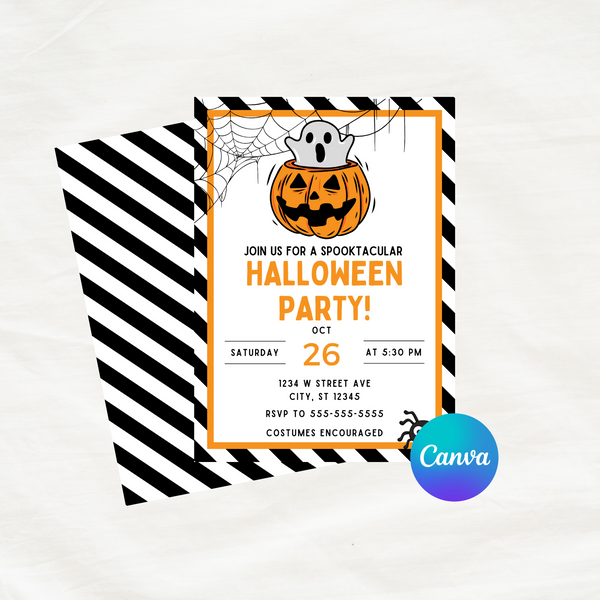 Editable Halloween Party Invitation Template 5x7