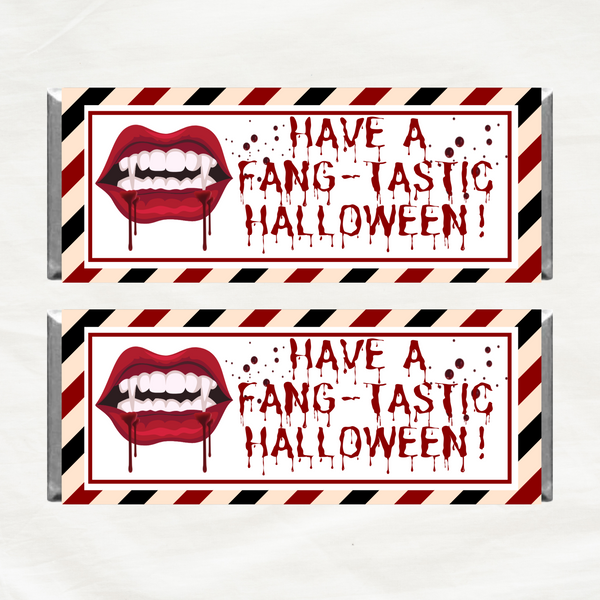 INSTANT DOWNLOAD Have A Fangtastic Halloween Chocolate Wrapper