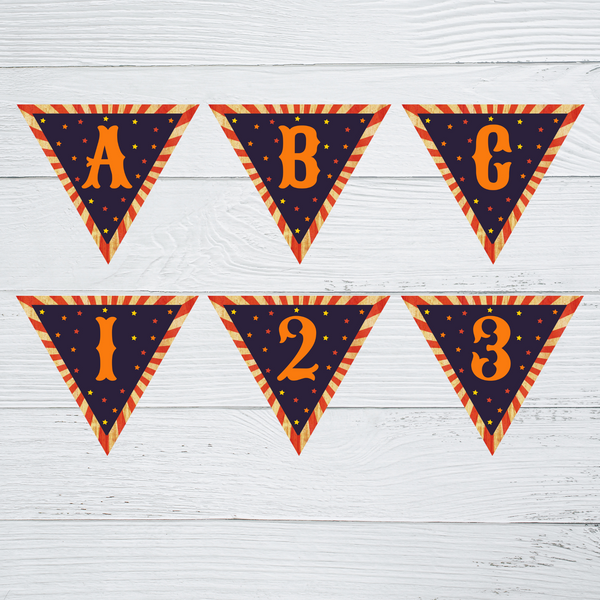 INSTANT DOWNLOAD Printable Halloween Circus/Carnival Themed Banner 5.5x4.8
