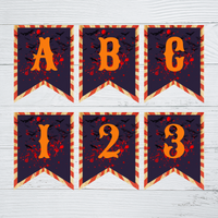 INSTANT DOWNLOAD Printable Halloween Circus/Carnival Themed Banner 5x7