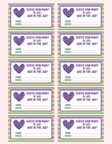 INSTANT DOWNLOAD Mardi Gras Themed Guess How Many Beads Are In The Jar Guessing Game