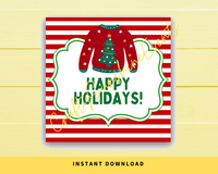 INSTANT DOWNLOAD Happy Holidays Square Gift Tags 2.5x2.5