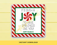 INSTANT DOWNLOAD It's Such A Joy To Have Employees Like You Happy Holidays Square Gift Tags 2.5x2.5