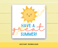 INSTANT DOWNLOAD Have A Great Summer Square Gift Tags 2.5x2.5