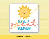 INSTANT DOWNLOAD Have A Great Summer Square Gift Tags 2.5x2.5