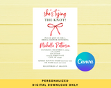 DIGITAL DOWNLOAD ONLY Christmas She's Tying The Knot Bridal Shower Editable Invitation 5x7