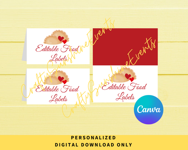 DIGITAL DOWNLOAD ONLY Editable The Perfect Pair-ogi Food Label Tents