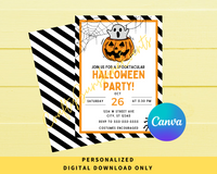 DIGITAL DOWNLOAD ONLY Halloween Party Editable Invitation 5x7