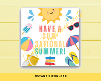 INSTANT DOWNLOAD Have A Sunsational Summer Square Gift Tags 2.5x2.5