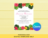 DIGITAL DOWNLOAD ONLY Tropical Paradise Bridal Shower Editable Invitation 5x7