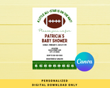 DIGITAL DOWNLOAD ONLY Football Themed Baby Shower Editable Invitation 5x7