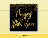 INSTANT DOWNLOAD Happy New Year Square Gift Tags 2.5x2.5