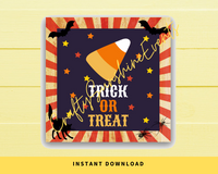 INSTANT DOWNLOAD Halloween Trick Or Treat Square Gift Tags 2.5x2.5