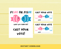 INSTANT DOWNLOAD Fish Themed Gender Reveal Cast Your Vote Sign + Voting Cards