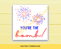 INSTANT DOWNLOAD You're The Bomb Patriotic Square Gift Tags 2.5x2.5