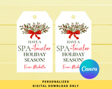 INSTANT DOWNLOAD Have A Spa-tacular Holiday Season Editable Gift Tags