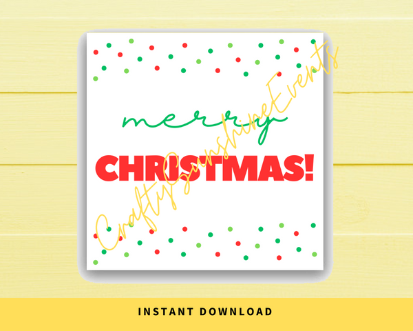 INSTANT DOWNLOAD Merry Christmas Square Gift Tags 2.5x2.5